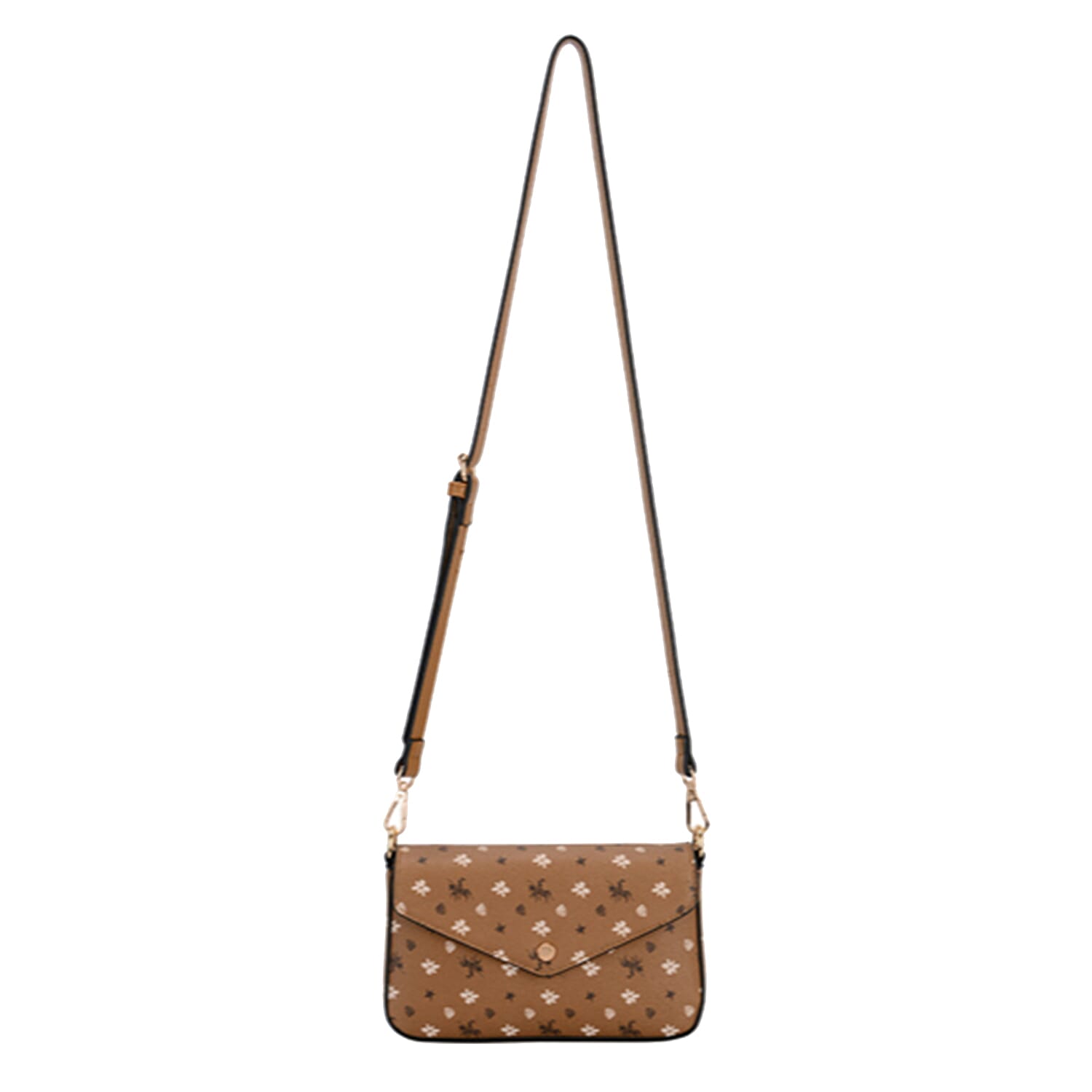 DAVID JONES Crossbody Bag with Shoulder Strap (Size25x22x2Cm) - Tan