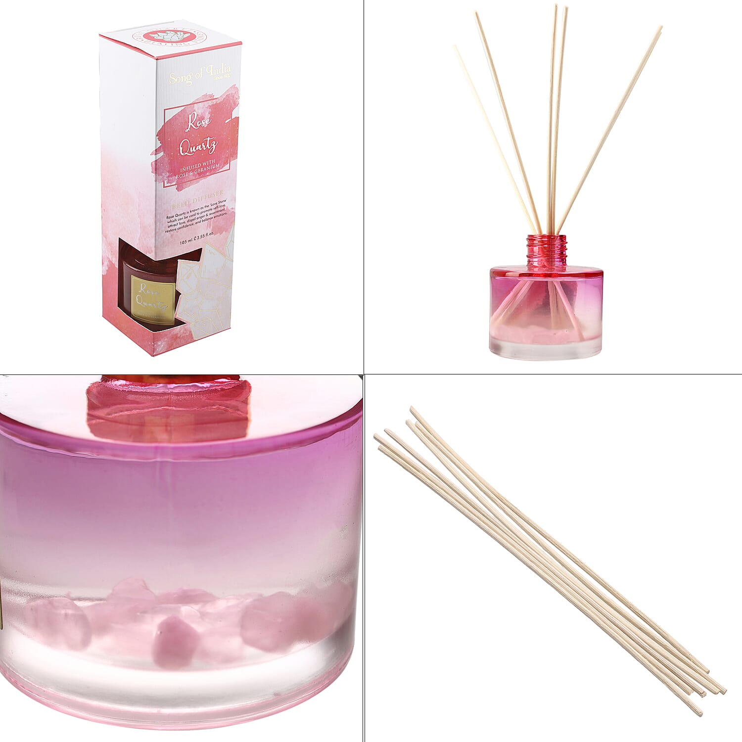 Reed Diffuser in Round Jar with Reed Sticks (105ml)  - Pink