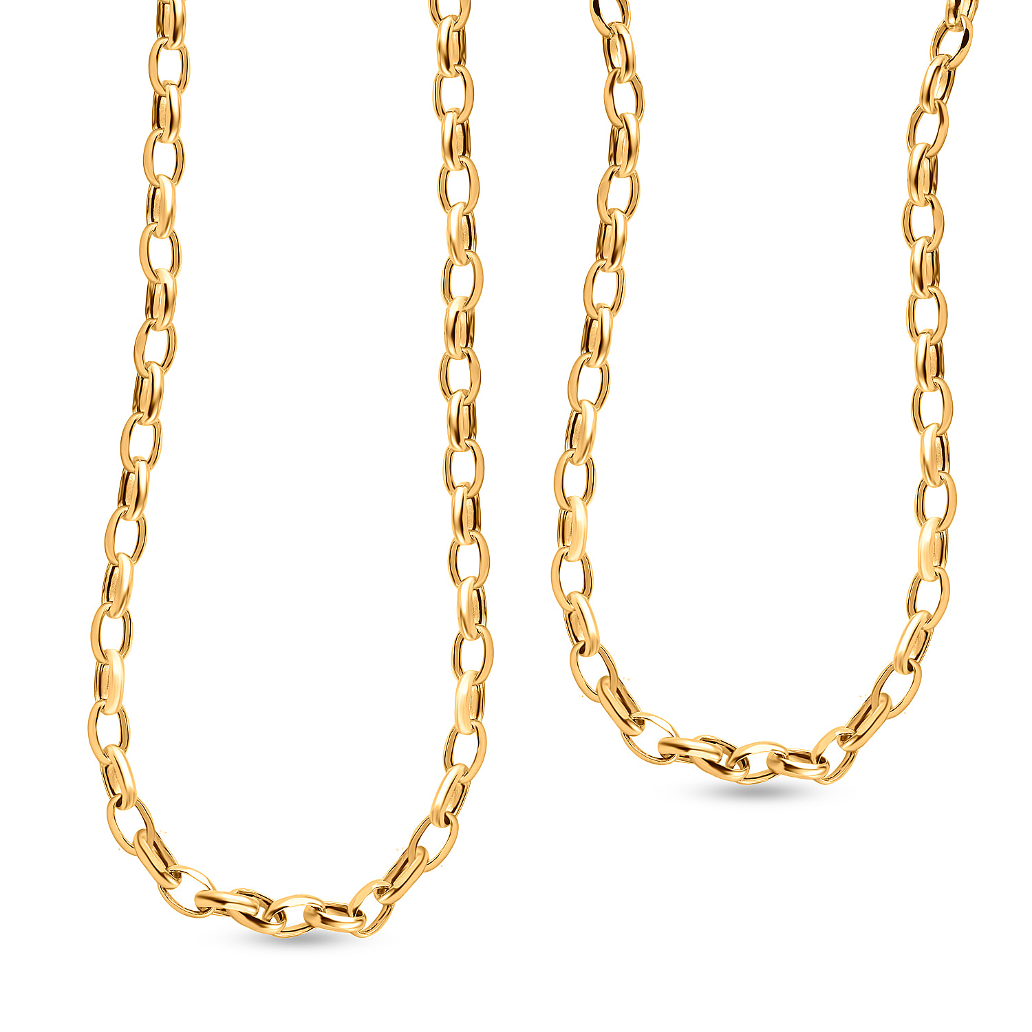 Vicenza Closeout - 9K Yellow Gold Bevelled Belcher Necklace (Size - 24) with Spring Ring Clasp