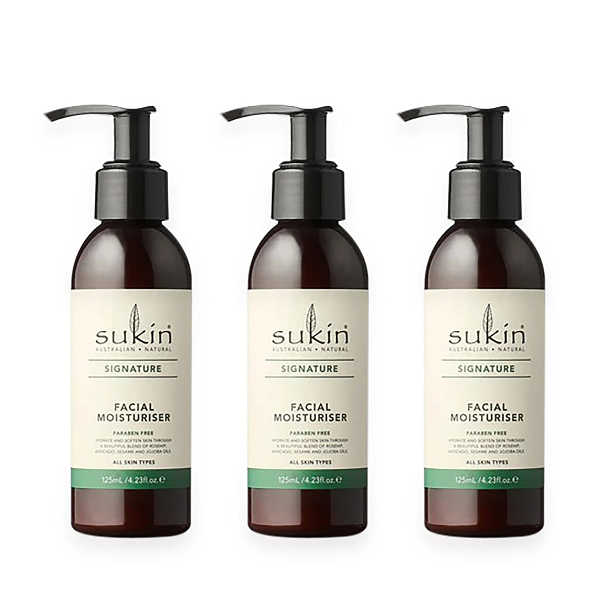 Sukin Signature Facial Moisturiser Trio Set - 125ml Each