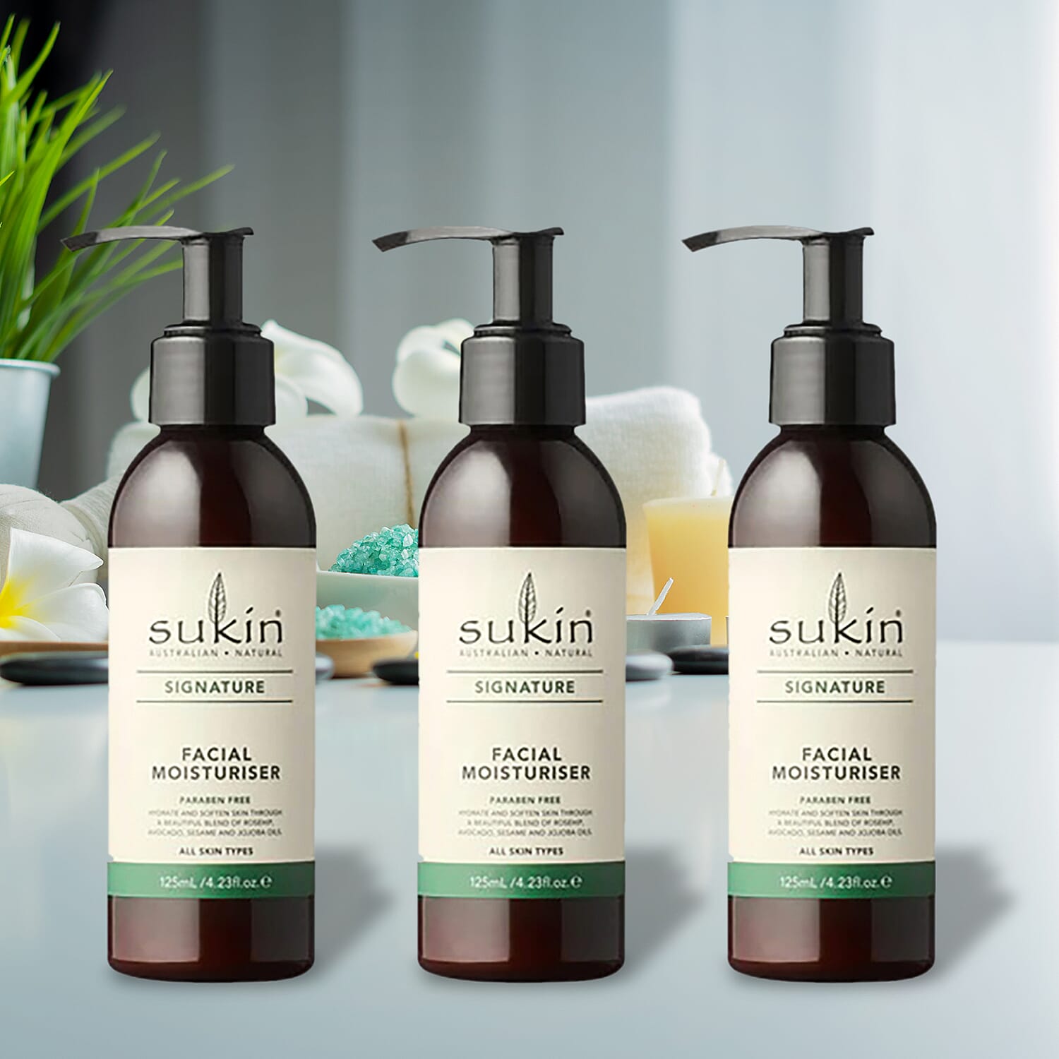 Sukin Signature Facial Moisturiser Trio Set - 125ml Each