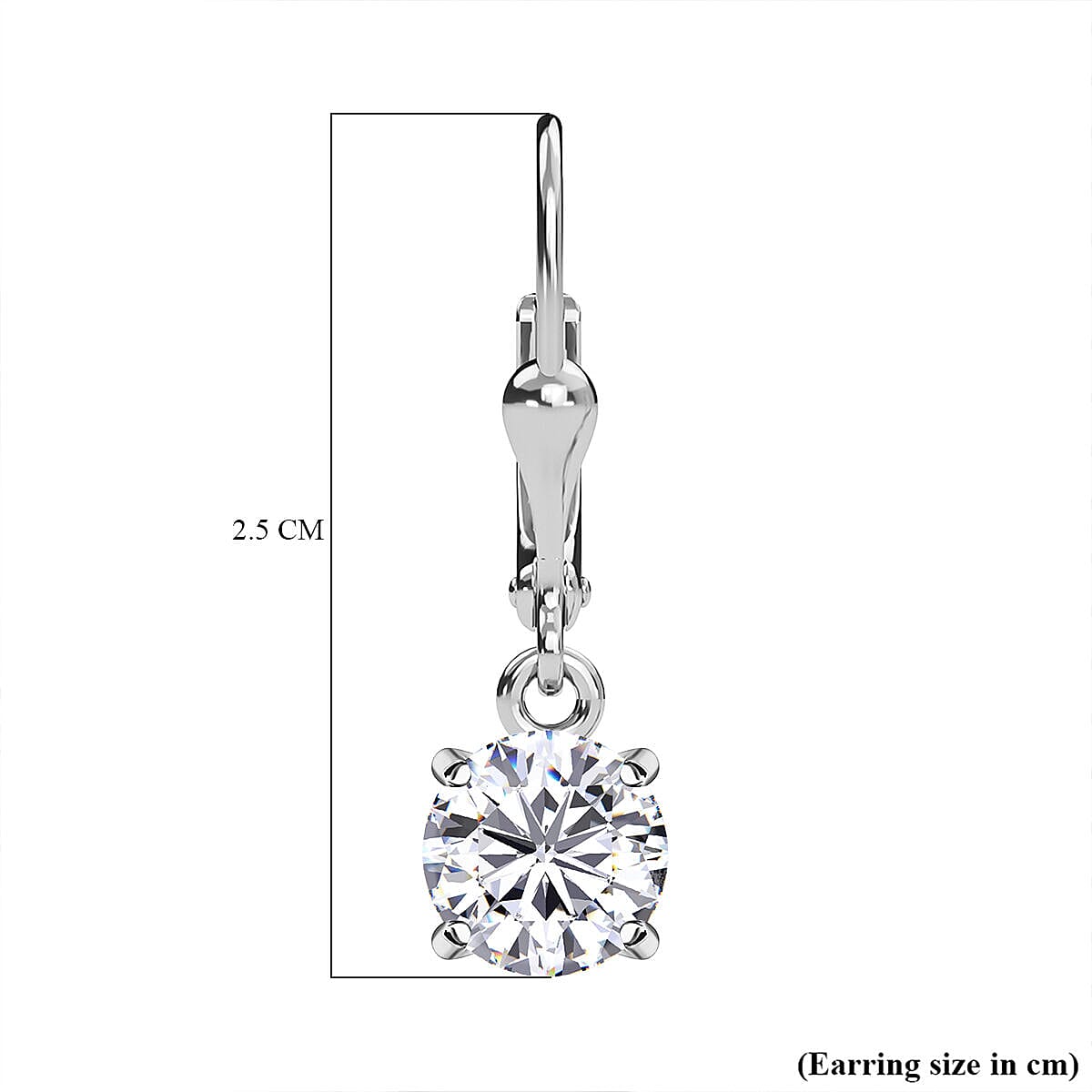 Finest CZ Drop Earrings (With Lever Back) Sterling Silver 4.540 Ct.