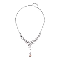 Simulated Dimond and White Austrian Crystal Necklace (Size - 20)