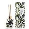 Reed Diffuser in Enamled Glass Bottle with Gold Cap (Size 24x6x6 cm) - 150ml - Green & White