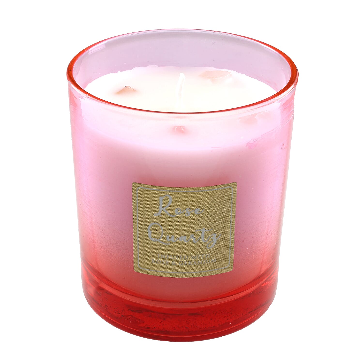 Healing Stone Scented Candle in Glass Jar (200gm) - Rose Quartz