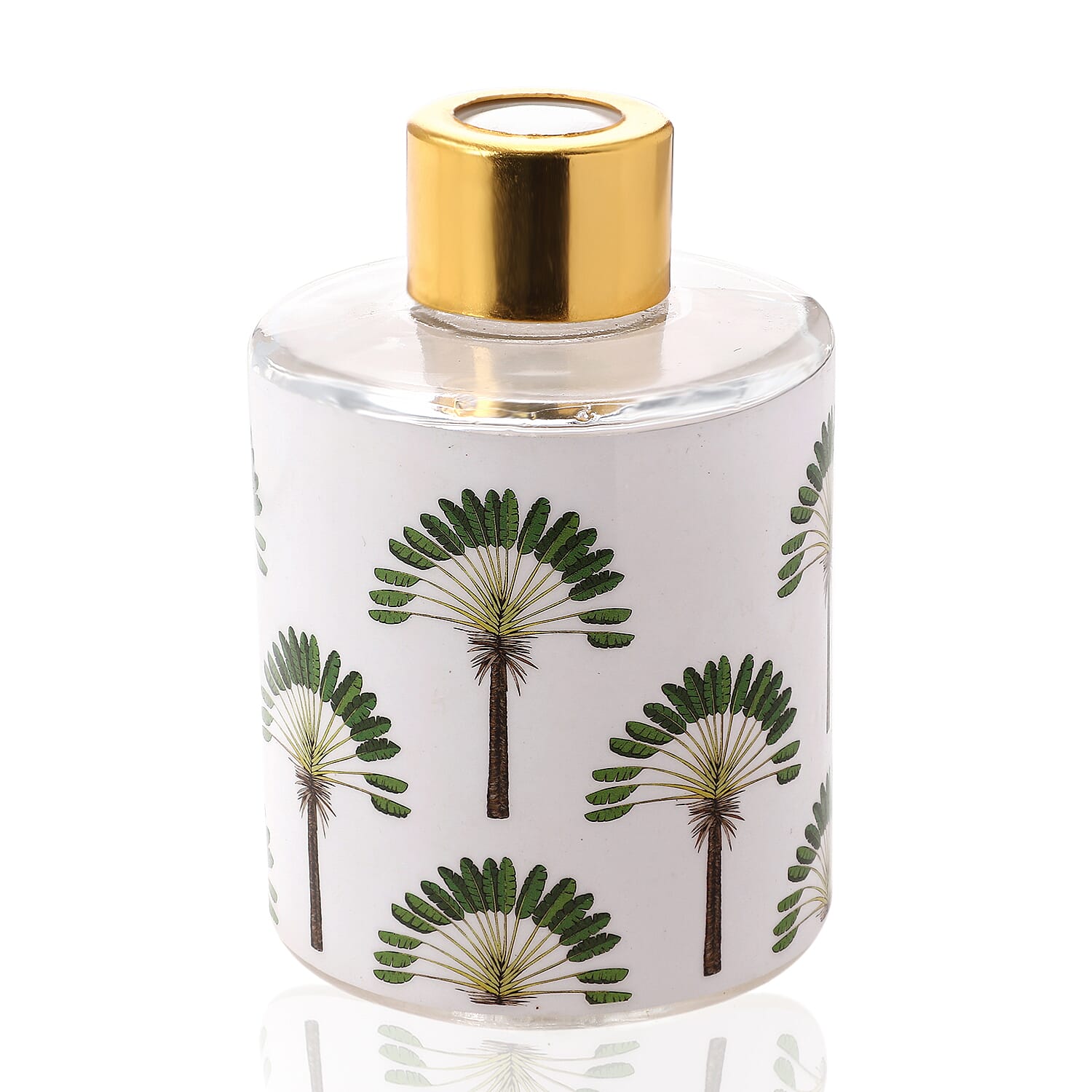 Reed Diffuser in Enamelled Glass Bottle with Gold Cap (Size 24x6x6 cm) - 150ml - Island Dream