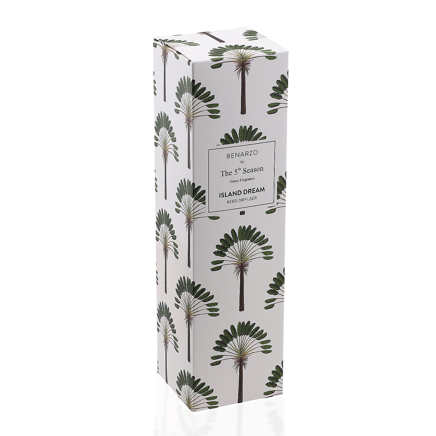 Reed Diffuser in Enamelled Glass Bottle with Gold Cap (Size 24x6x6 cm) - 150ml - Island Dream