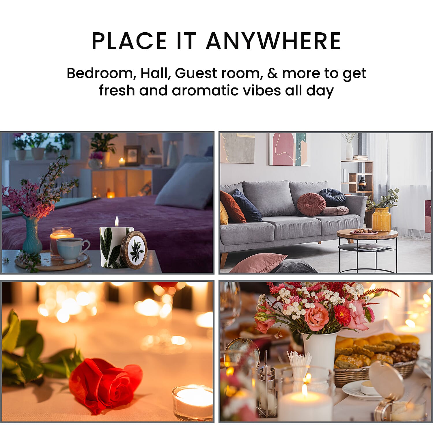 Enamelled Scented Glass Candle with Wooden Cap (200 Gms) - Jade Lotus