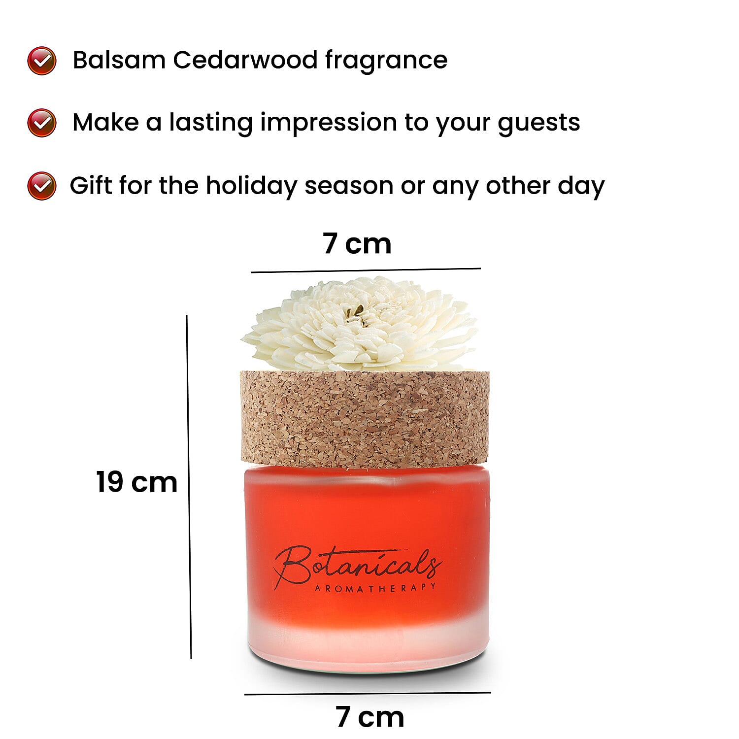 Botanical Aroma Therapy Room Diffuser with Sola Flower in Roasted Jar (120 ml) - Orange