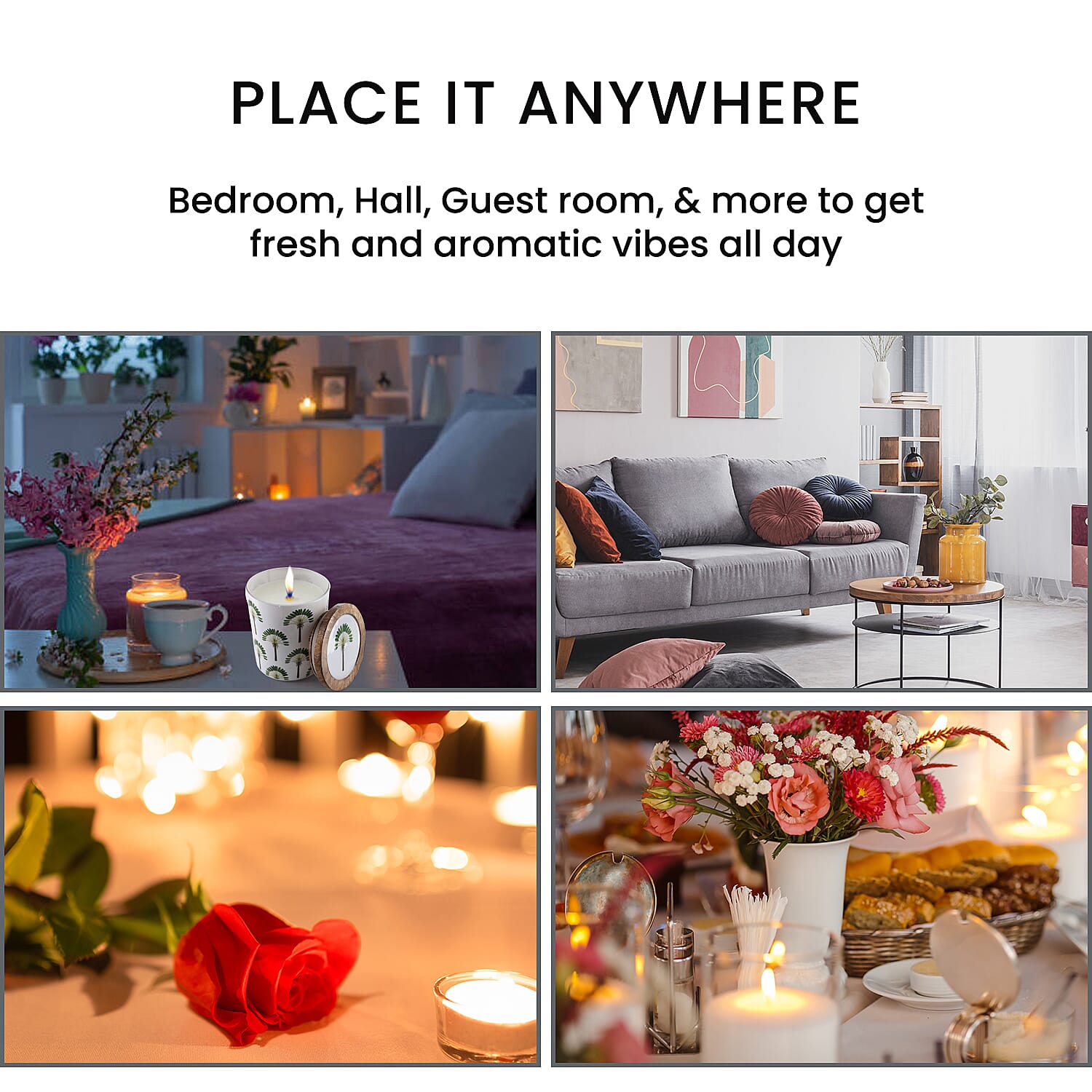 Enamelled Scented Glass Candle with Wooden Cap (200 Gms) - Island Dream