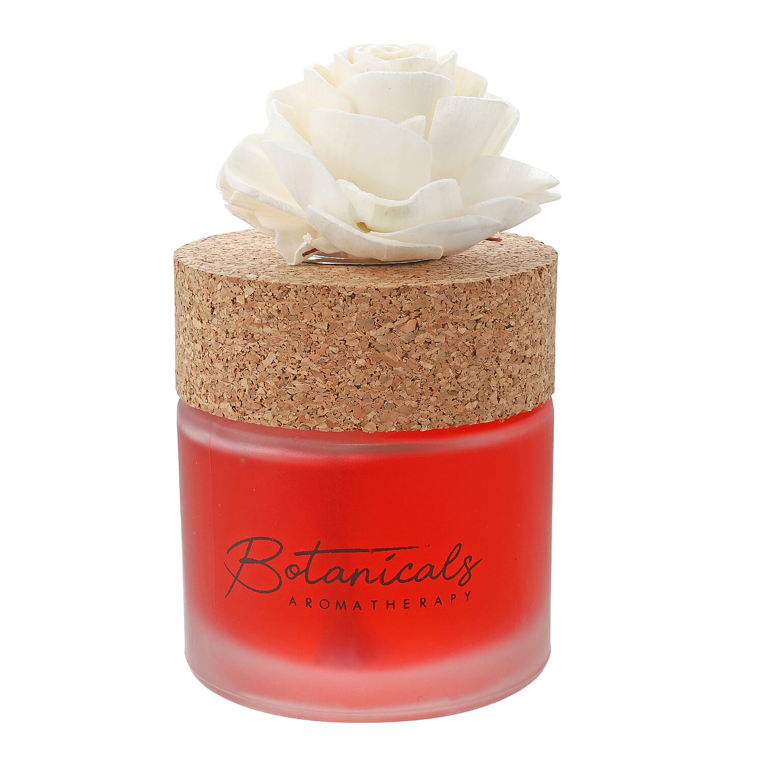 Botanical Aroma Therapy Room Diffuser with Sola Flower in Roasted Jar (120 ml) - Red