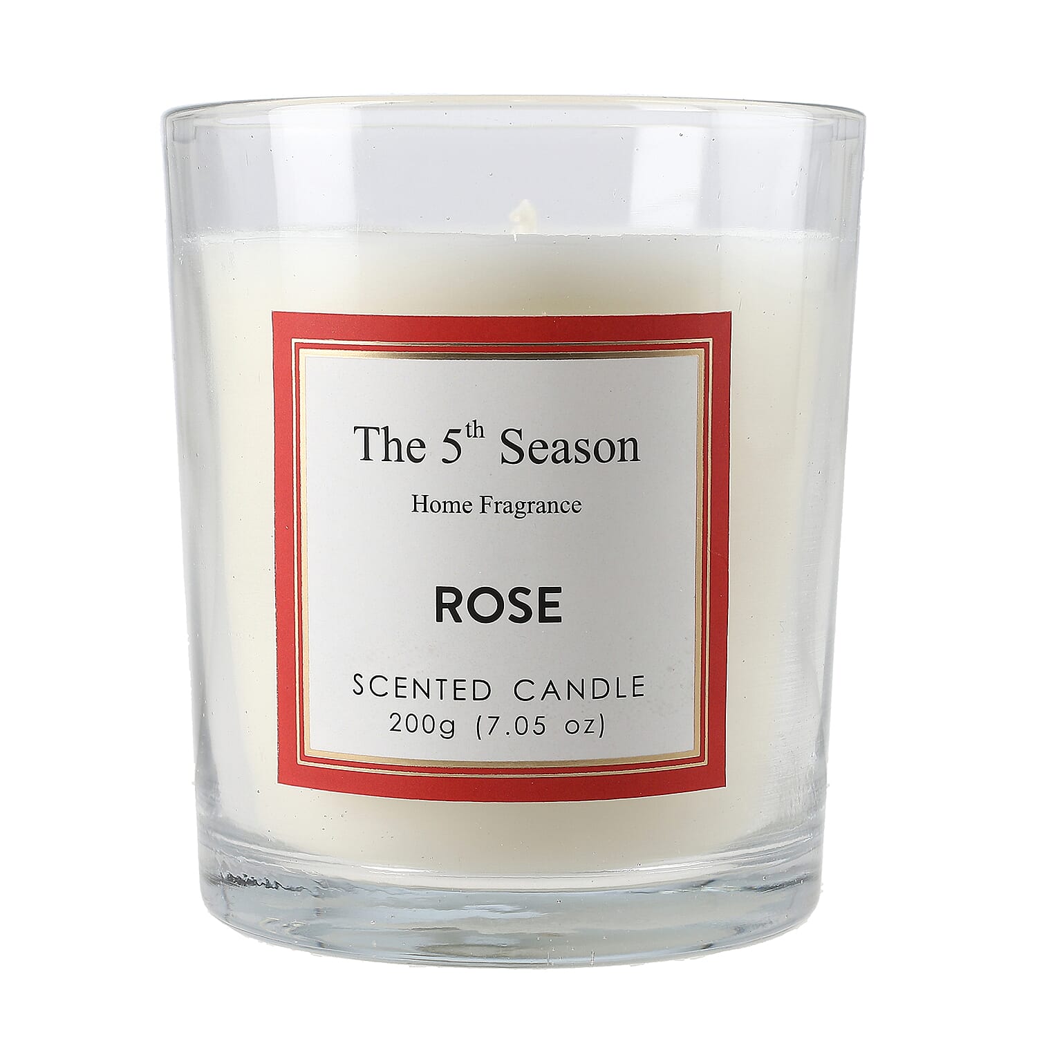 Scented Clear Glass Jar Candle with Essential Oil (Size 9x8x8 cm) - 200Gms - Rose