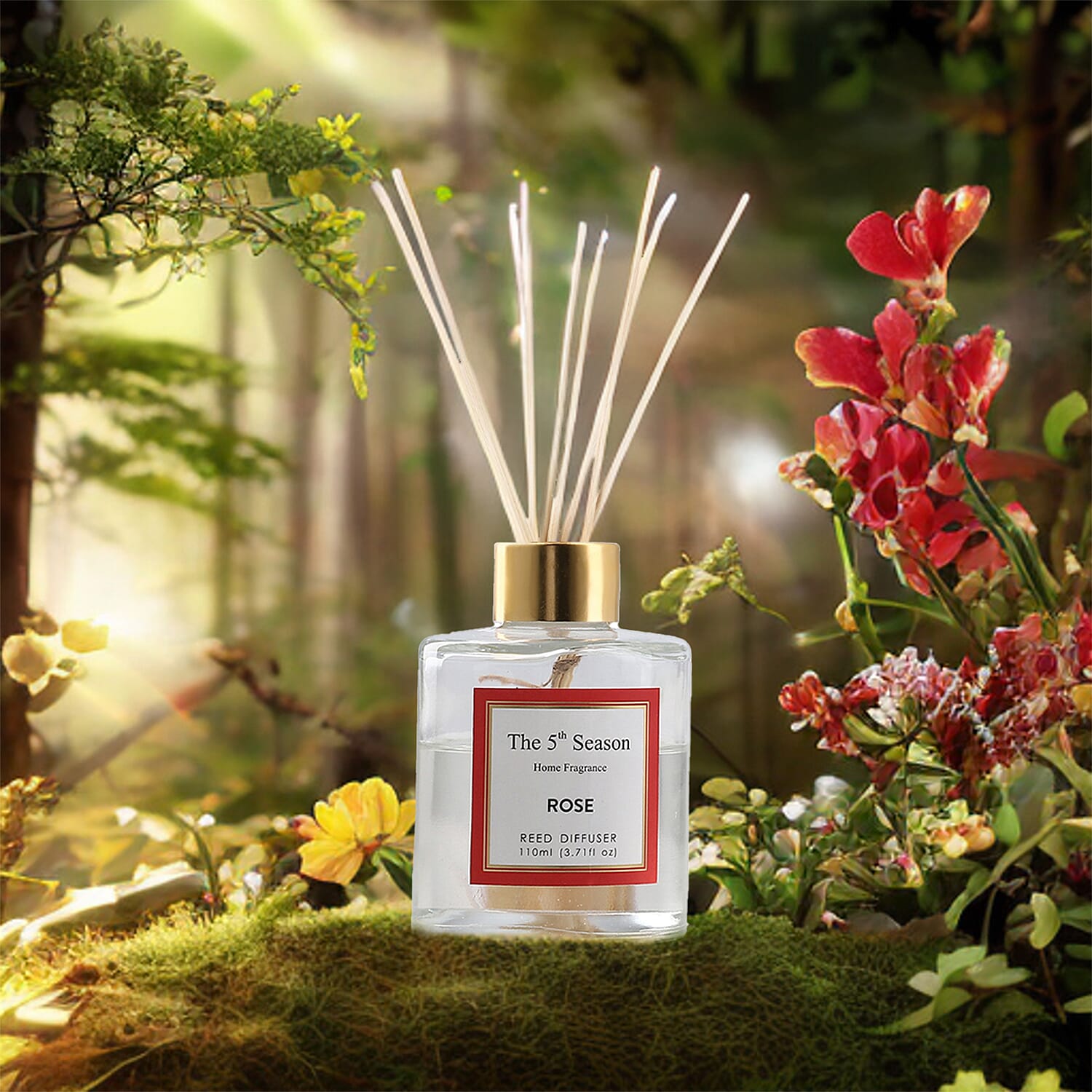 Reed Diffuser Gift Set with Natural Reeds (110ml) - Rose