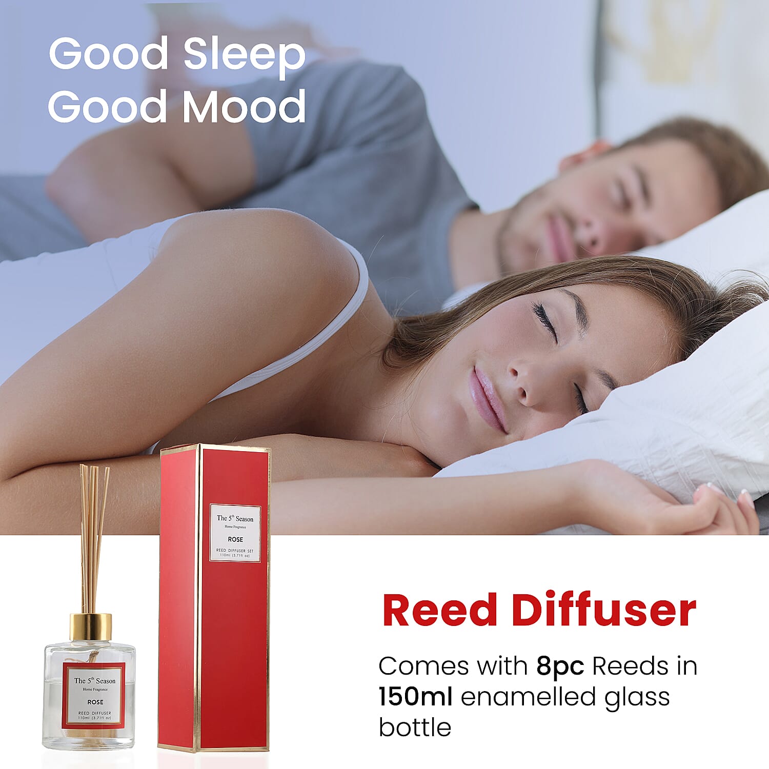 Reed Diffuser Gift Set with Natural Reeds (110ml) - Rose