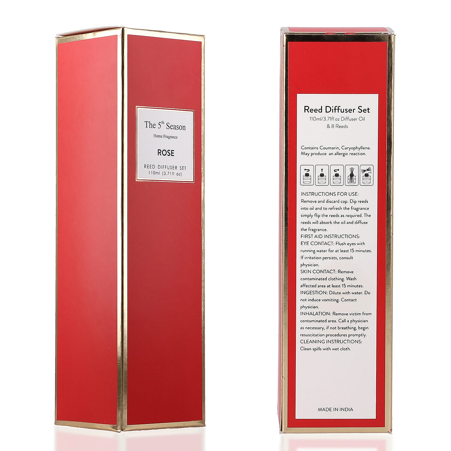 Reed Diffuser Gift Set with Natural Reeds (110ml) - Rose