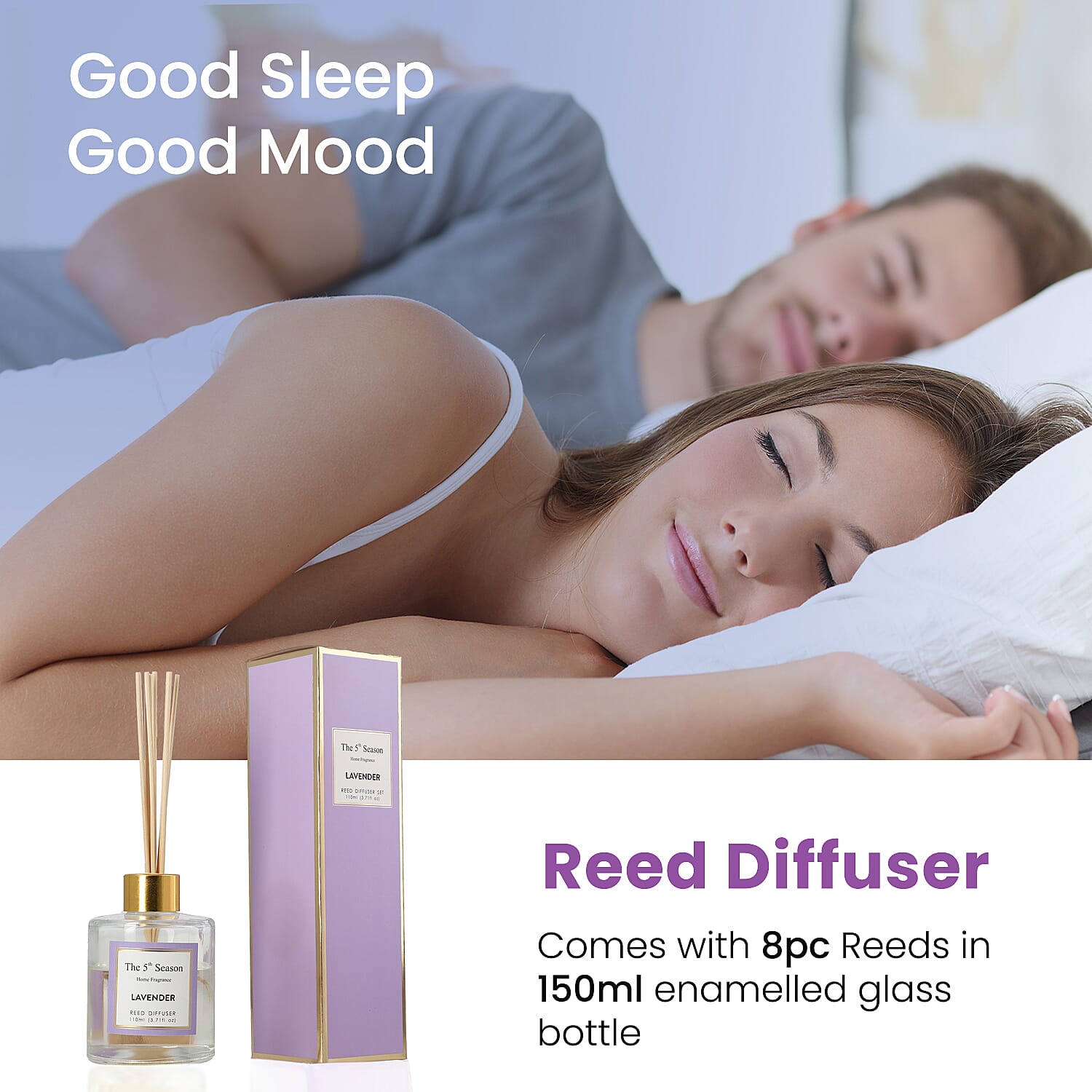 Reed Diffuser Gift Set with Natural Reeds (110ml) - Lavender