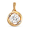 Lustro Stella 14K Gold Overlay Sterling Silver Pendant Made with Finest CZ 2.26 Ct.