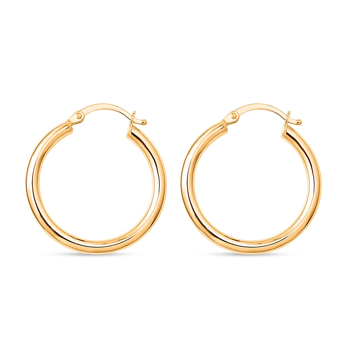 9K Yellow Gold Hoop Earrings with Clasp