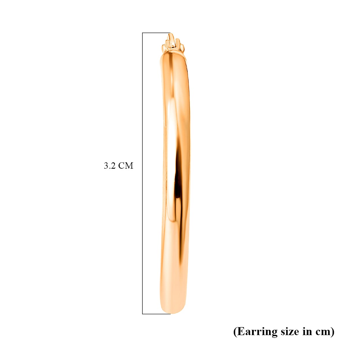 9K Yellow Gold Hoop Earrings with Clasp