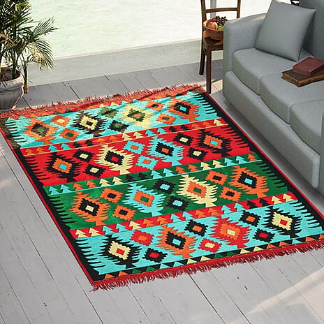 Authentic Turkish Traditional Kilim Reversible Rug (Size 170x120 cm) - Multi