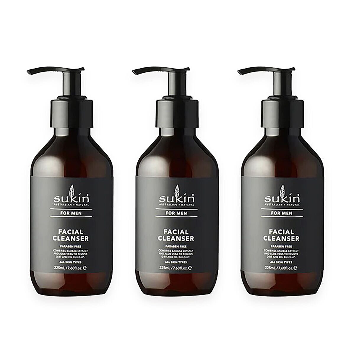 Sukin Trio Mens Facial Cleanser 225ml