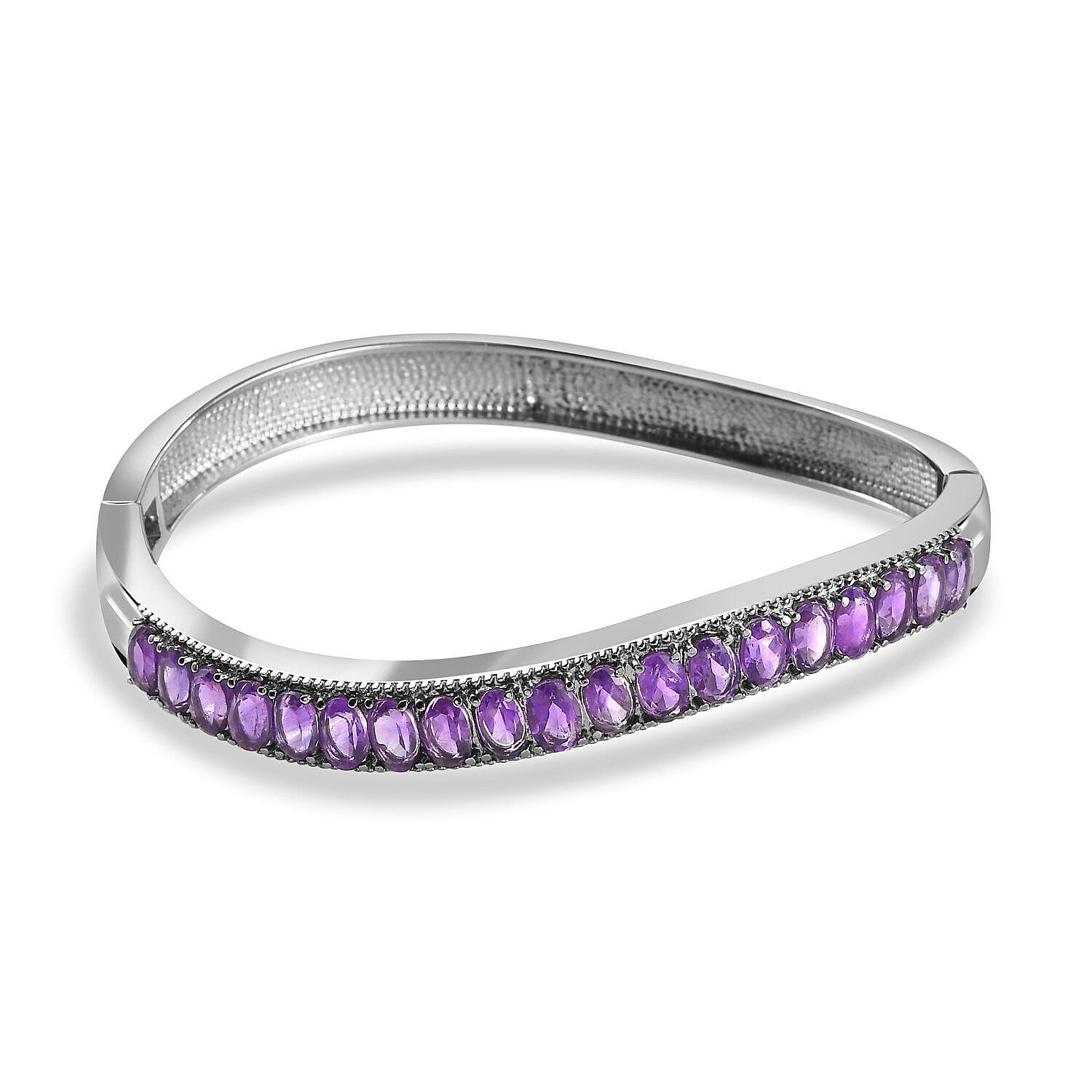 Amethyst Half - Eternity Bangle (Size 7.5) 7.73 Ct.