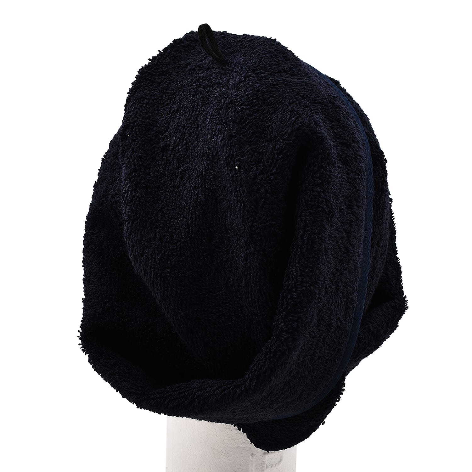 Set of 2 - 100% Cotton Absorbent Fast Dry Hair Wrap (Size 24x9 cm) - Navy & White