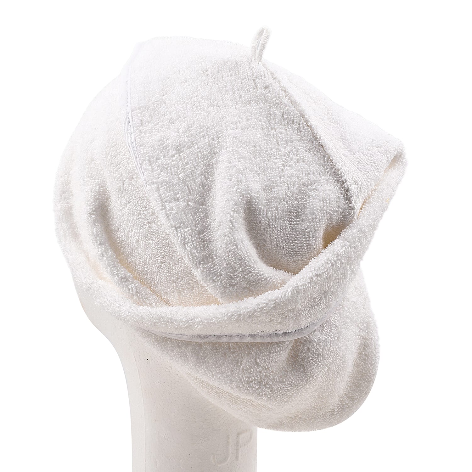 Set of 2 - 100% Cotton Absorbent Fast Dry Hair Wrap (Size 24x9 cm) - Yellow & White