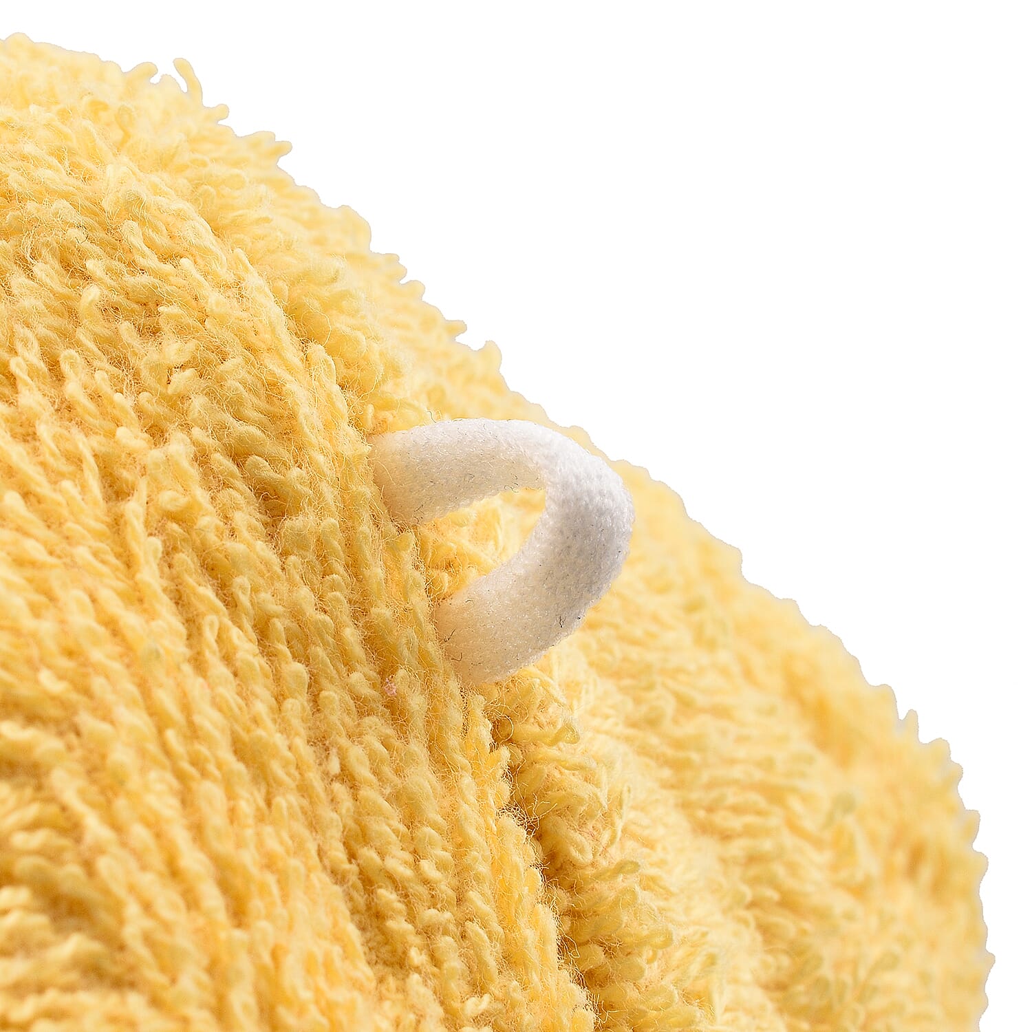 Set of 2 - 100% Cotton Absorbent Fast Dry Hair Wrap (Size 24x9 cm) - Yellow & White