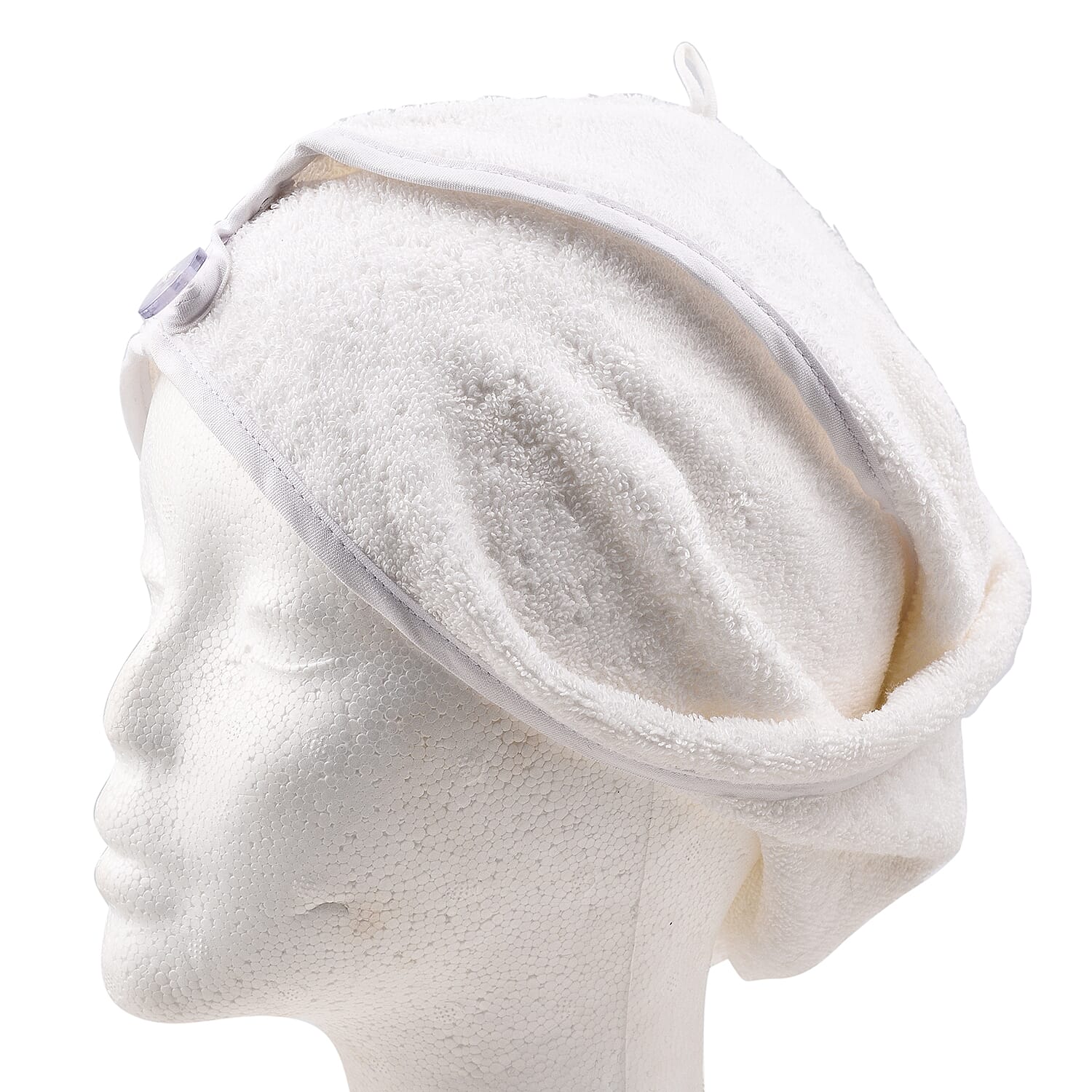 Set of 2 - 100% Cotton Absorbent Fast Dry Hair Wrap (Size 24x9 cm) - Yellow & White
