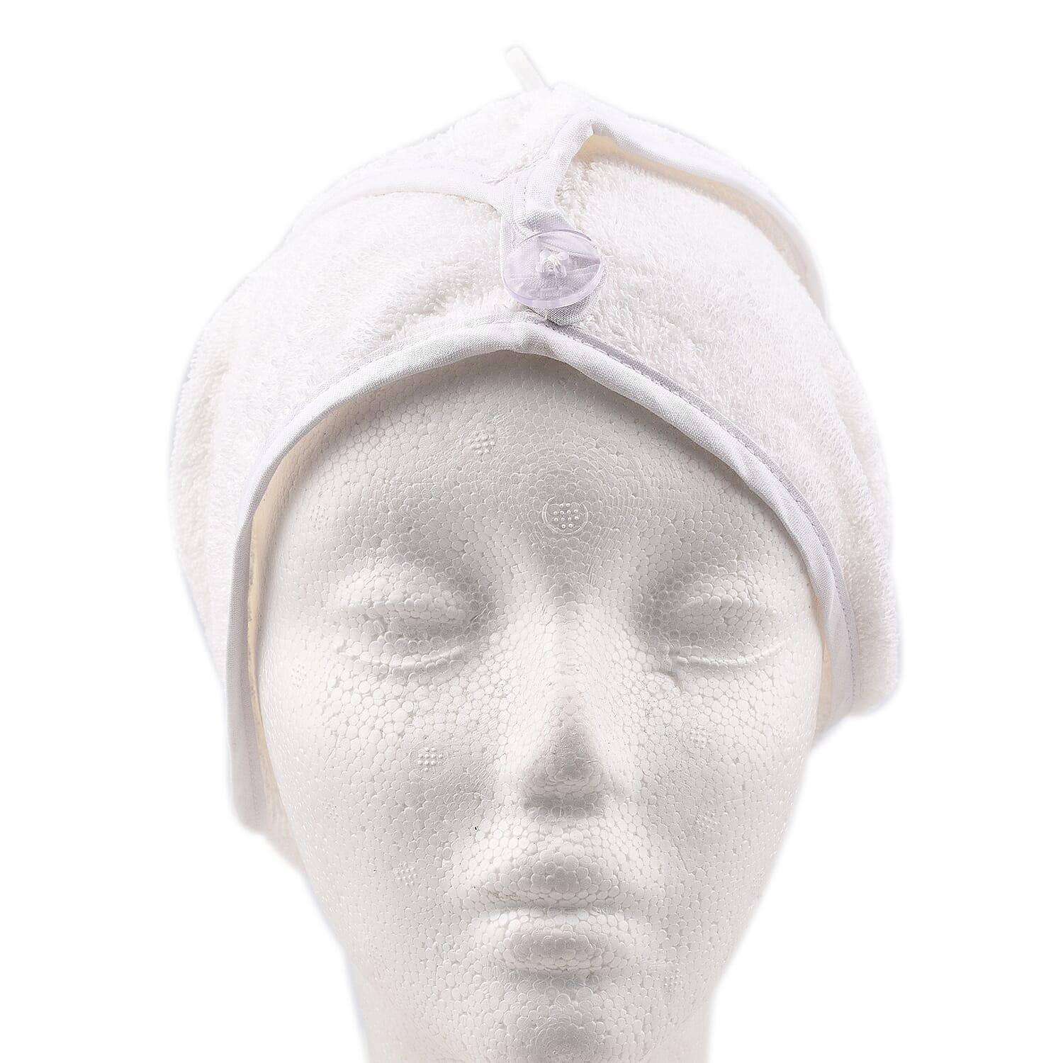 Set of 2 - 100% Cotton Absorbent Fast Dry Hair Wrap (Size 24x9 cm) - Pink & White