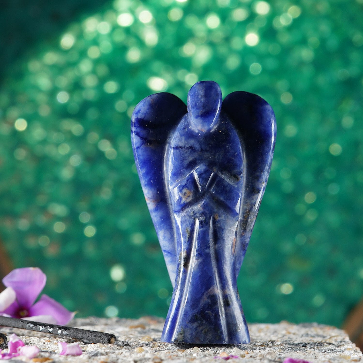 Hand Carved Blue Sodalite Guardian Gemstone Angels - 5.00 Cm