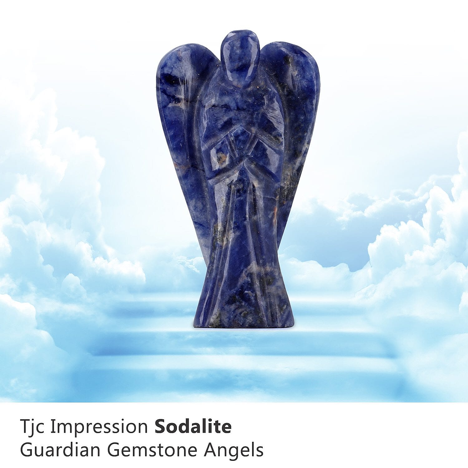 Hand Carved Blue Sodalite Guardian Gemstone Angels - 5.00 Cm