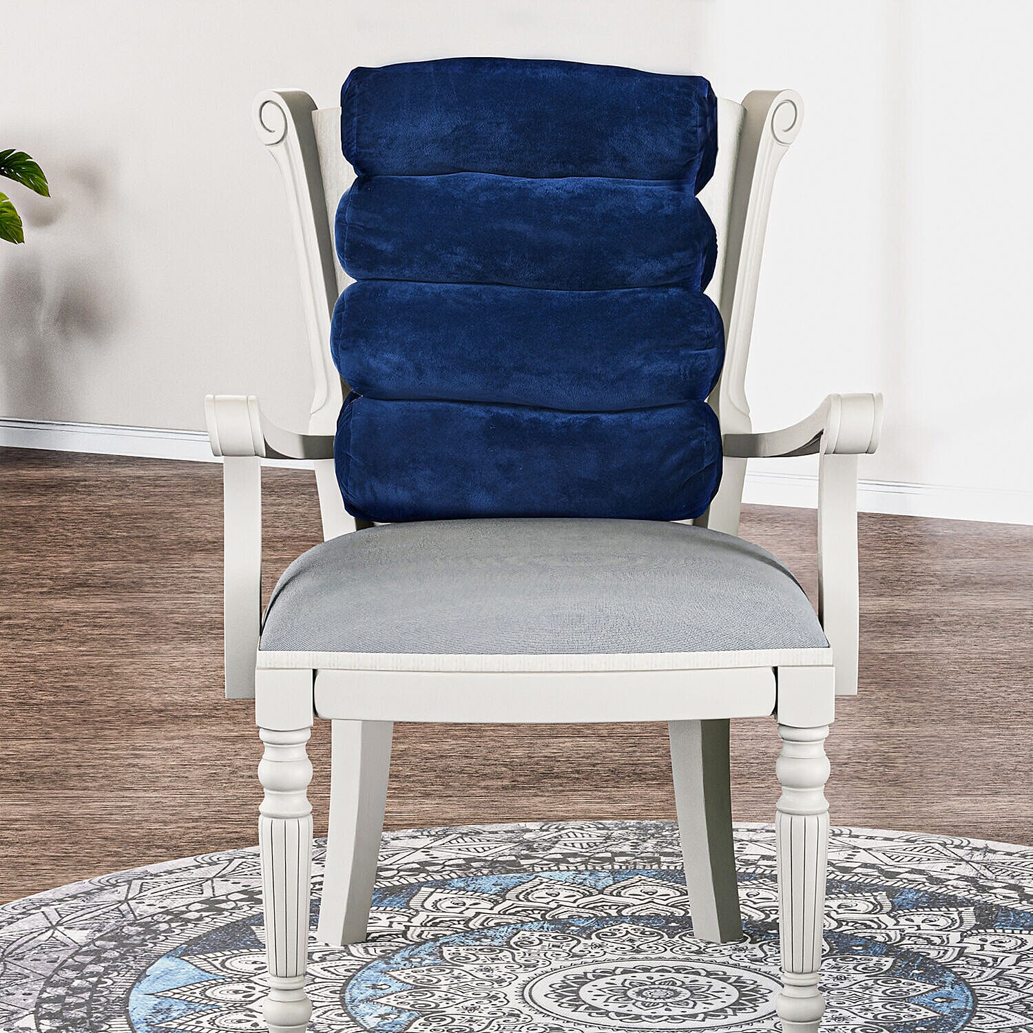 Homesmart Super Soft 5 Compartment Back and Hip Support Cushion (Size 60x40x8 cm) - Navy