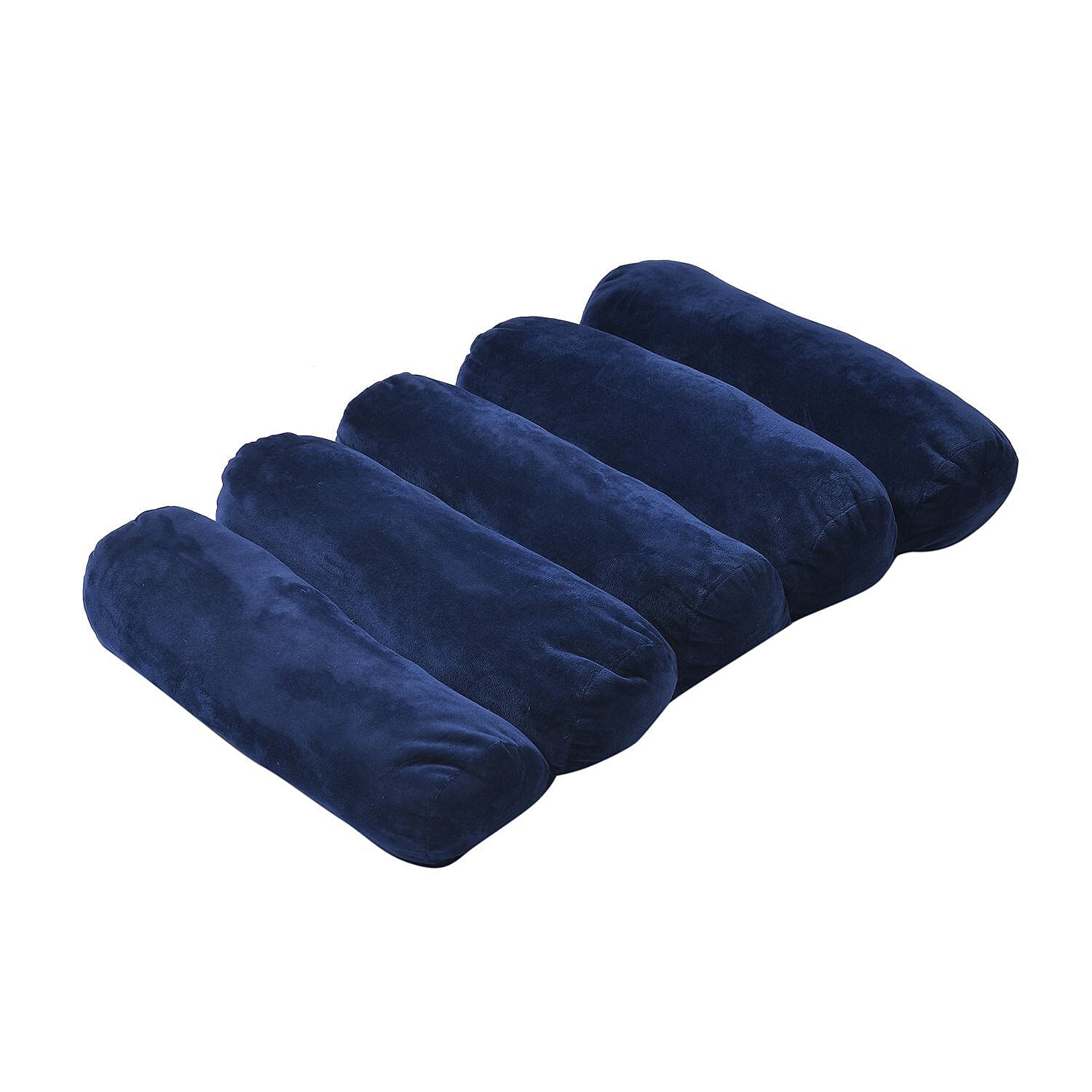 Homesmart Super Soft 5 Compartment Back and Hip Support Cushion (Size 60x40x8 cm) - Navy