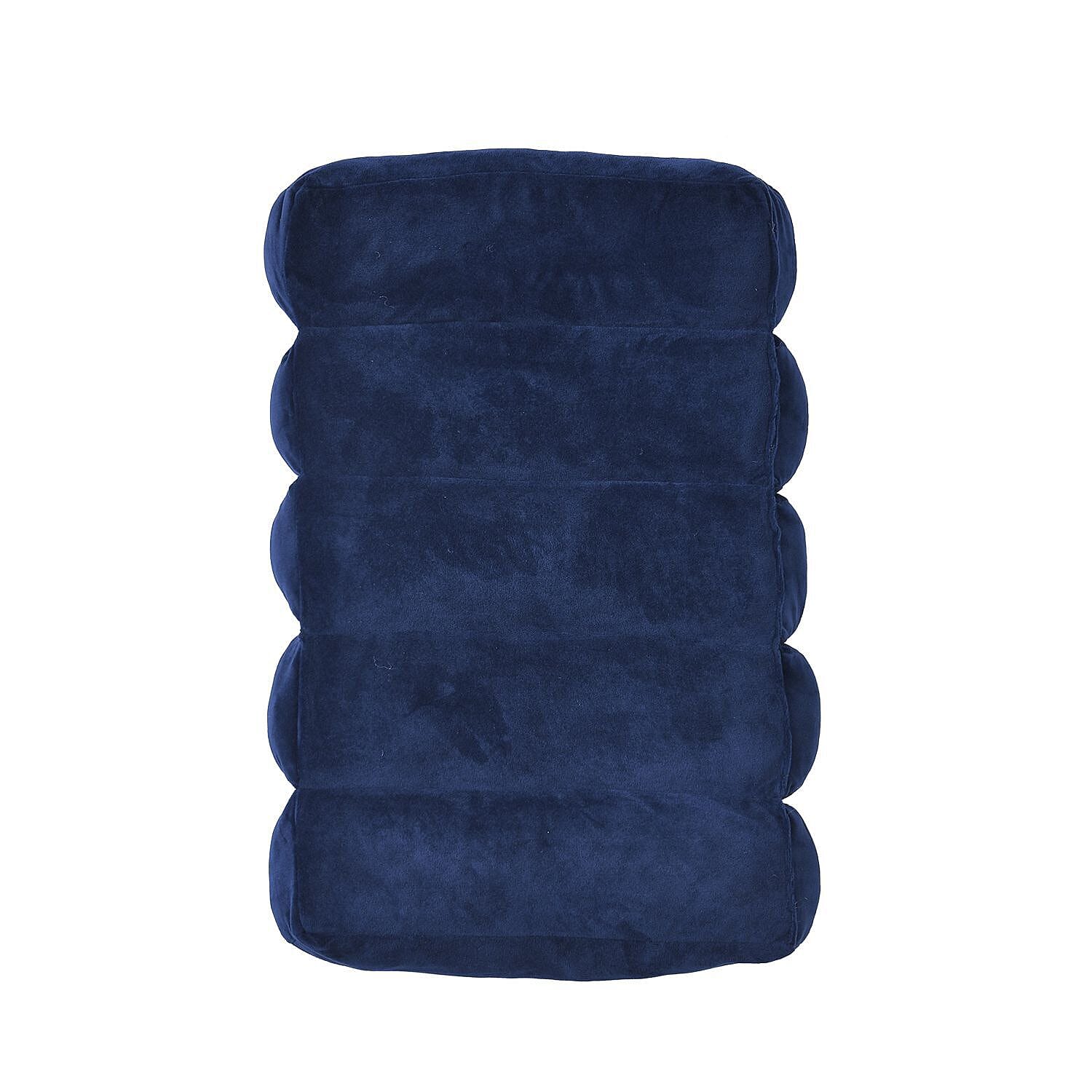 Homesmart Super Soft 5 Compartment Back and Hip Support Cushion (Size 60x40x8 cm) - Navy