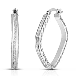 Rose Gold Overlay Sterling Silver Hoop Earrings