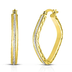 Rose Gold Overlay Sterling Silver Hoop Earrings