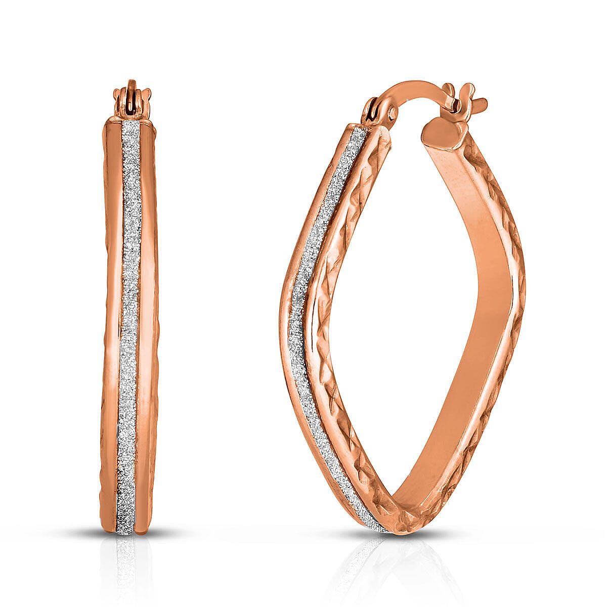 Rose Gold Overlay Sterling Silver Hoop Earrings