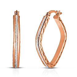 Rose Gold Overlay Sterling Silver Hoop Earrings