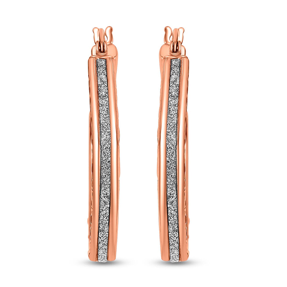 Rose Gold Overlay Sterling Silver Hoop Earrings