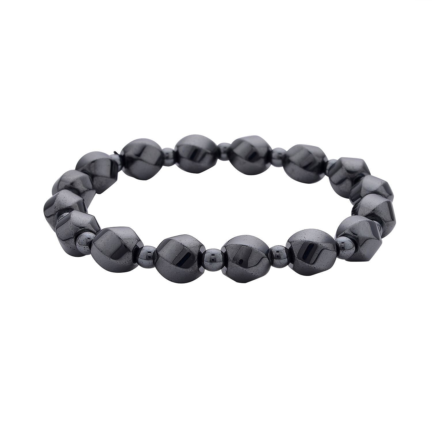 Hematite Beads Stretchable Bracelet (Size 6.75) 134 Ct