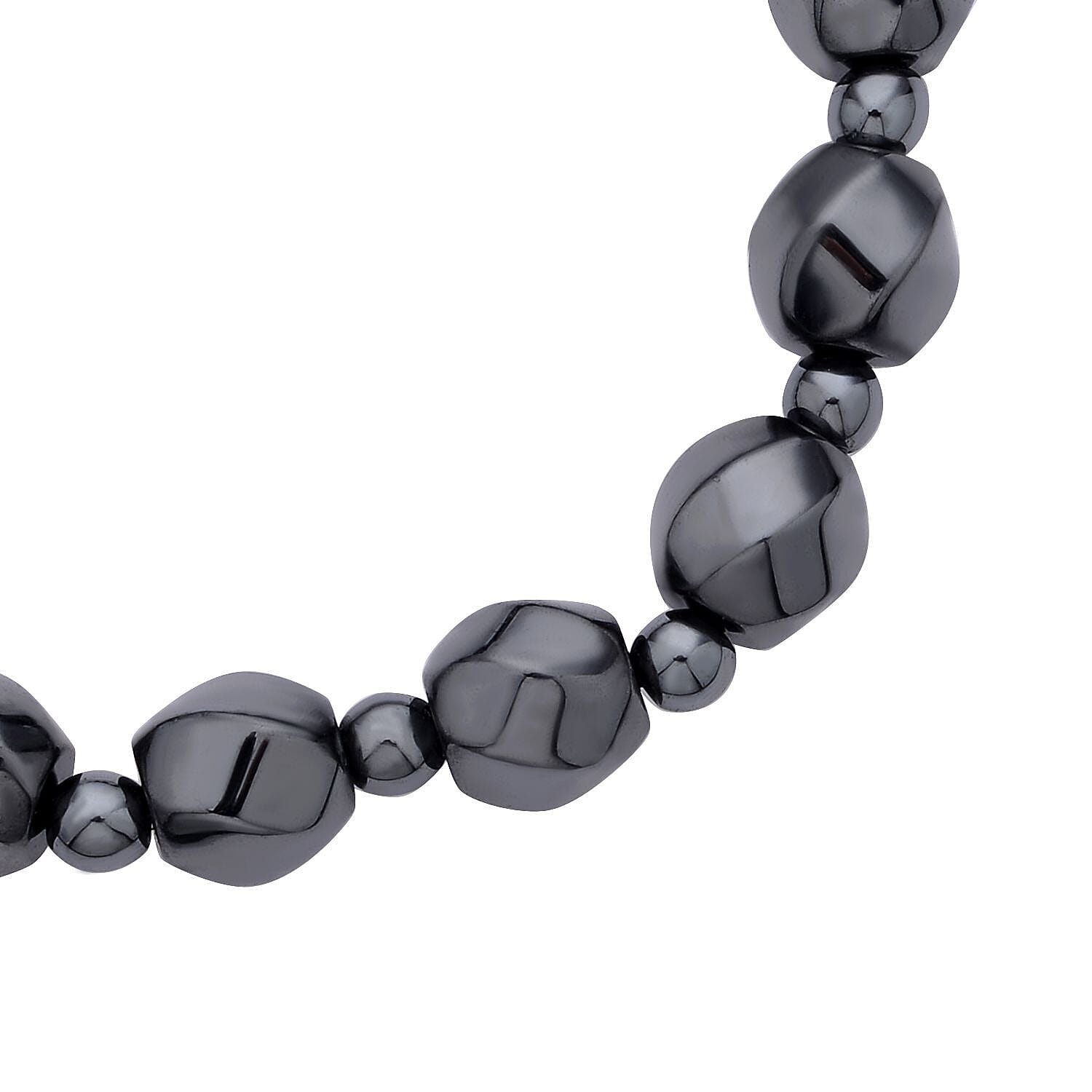 Hematite Beads Stretchable Bracelet (Size 6.75) 134 Ct