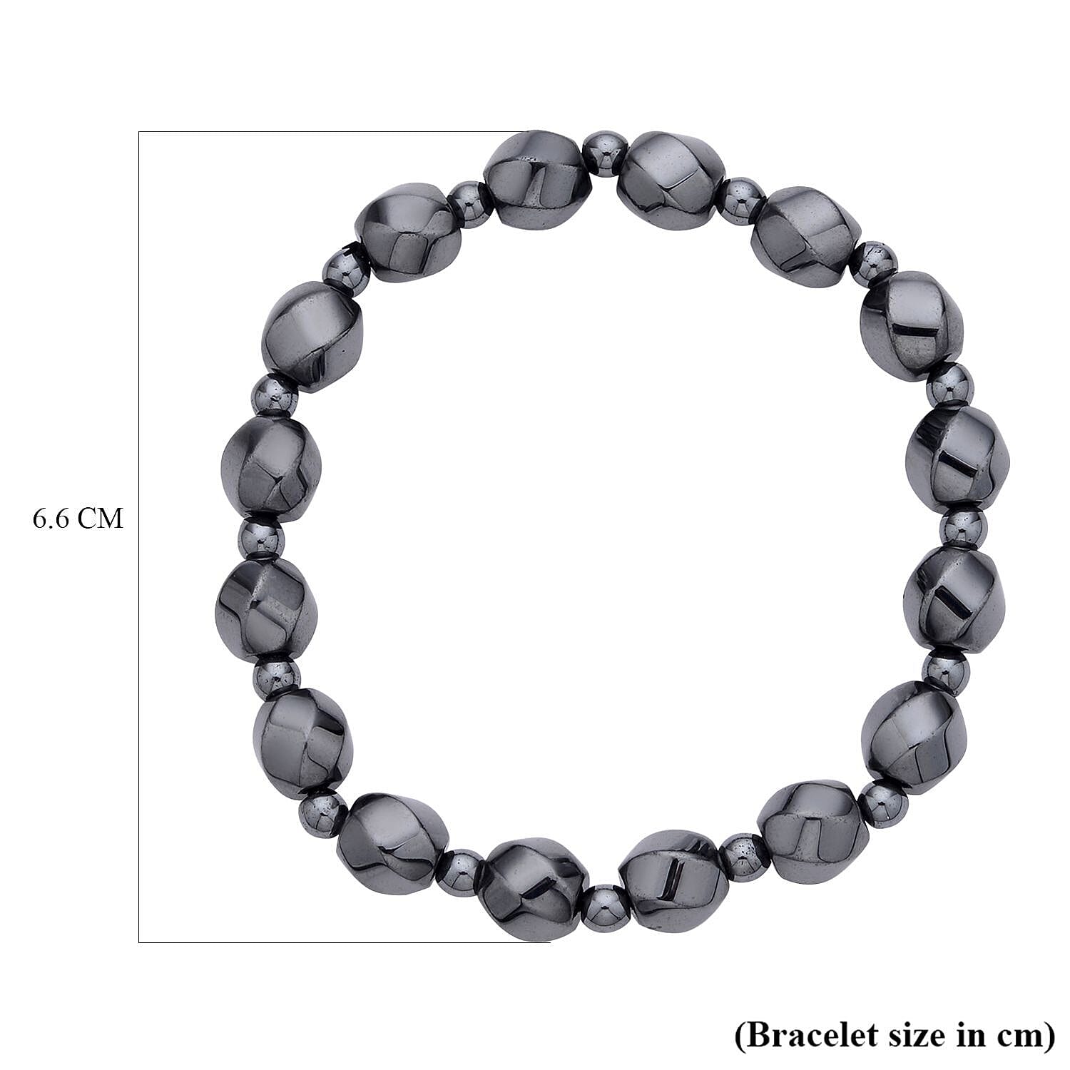 Hematite Beads Stretchable Bracelet (Size 6.75) 134 Ct