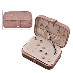 Texture Jewellery Organiser (Size 16x11x5 cm) - Pink & Khaki
