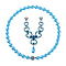 Blue Austrian Crystal and Sleeping Beauty Colour Shell Pearl Necklace (Size - 23)