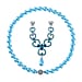 Blue Austrian Crystal and Sleeping Beauty Colour Shell Pearl Necklace (Size - 23)