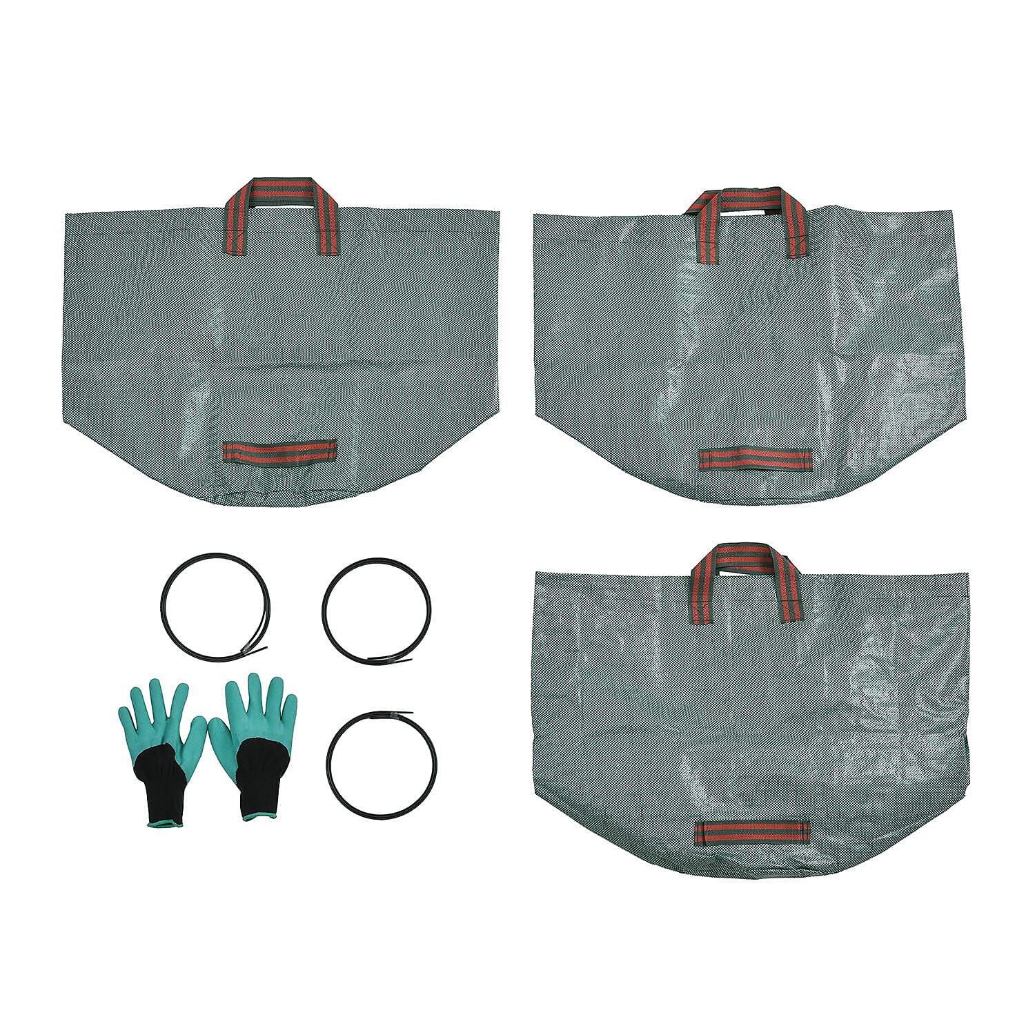 3x Super Tough Garden Rubbish Bags (80 Lt) with Firm Lip, PLUS Robust Gloves