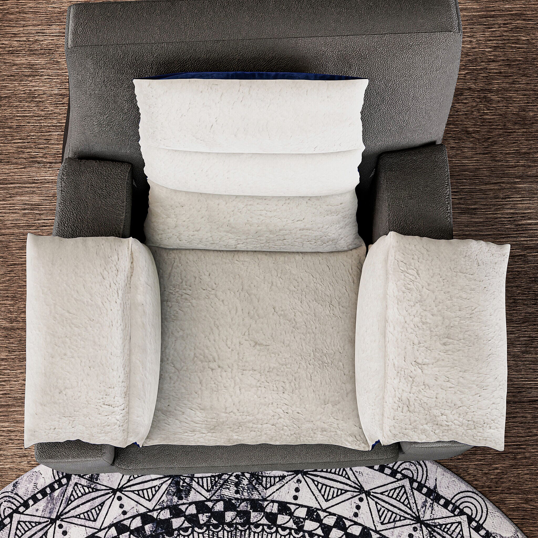 TJC Essentials Polyester Solid Pillow Case and Cover (Size 45x65 cm) - Navy & Navy