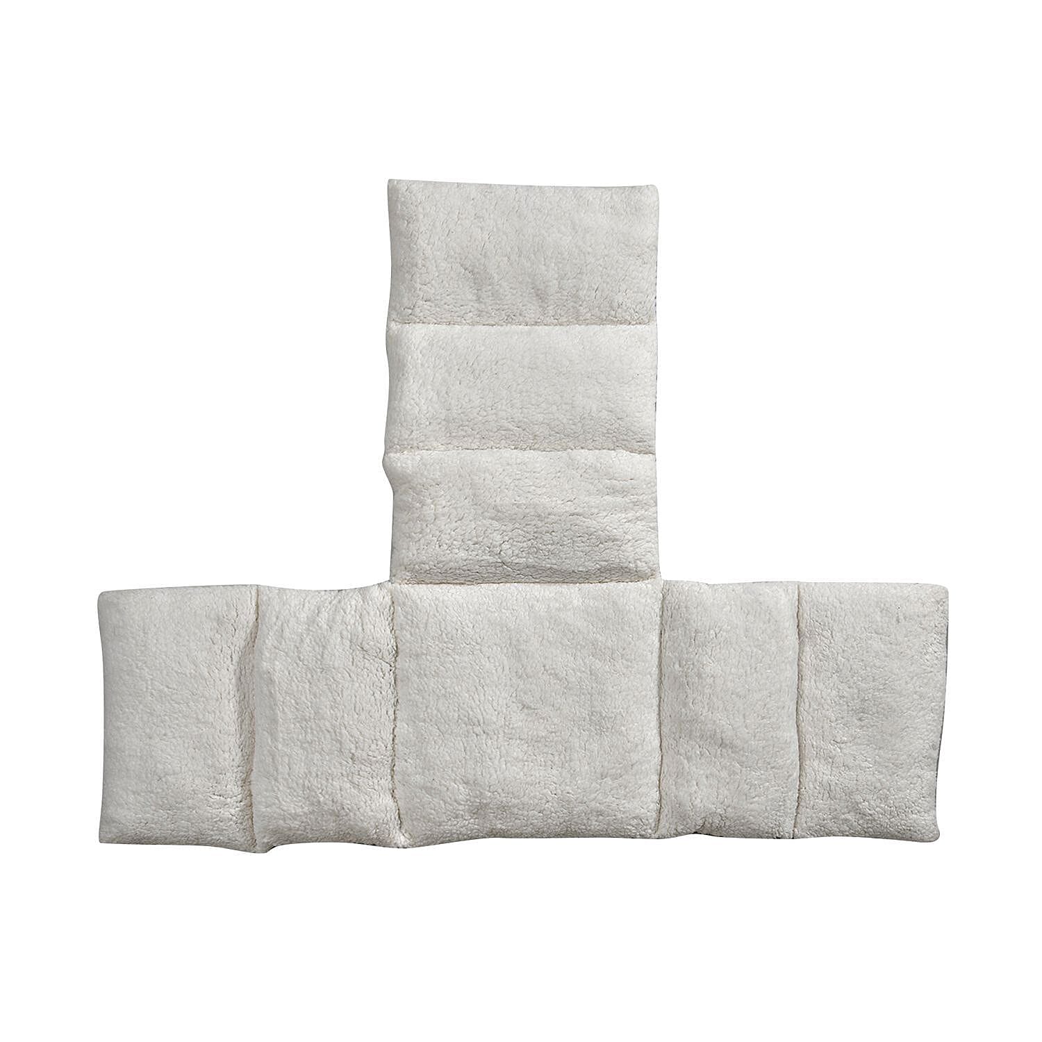 TJC Essentials Microfiber Sherpa Lined Arm Chair Cushion (Size 65x45 cm) - Light Grey